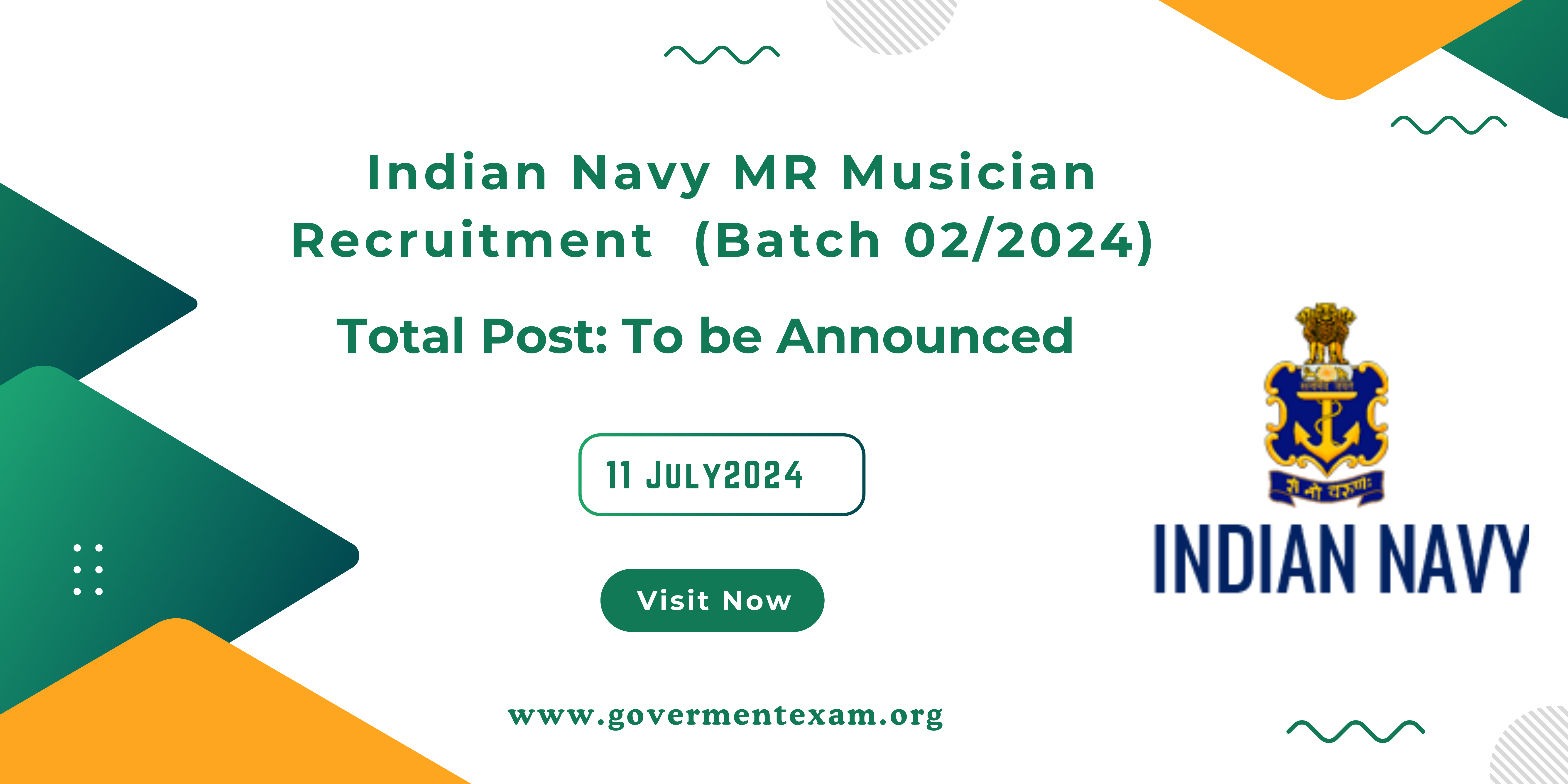 Indian Navy MR Musician Recruitment 2024 (Batch 02/2024): Apply Online